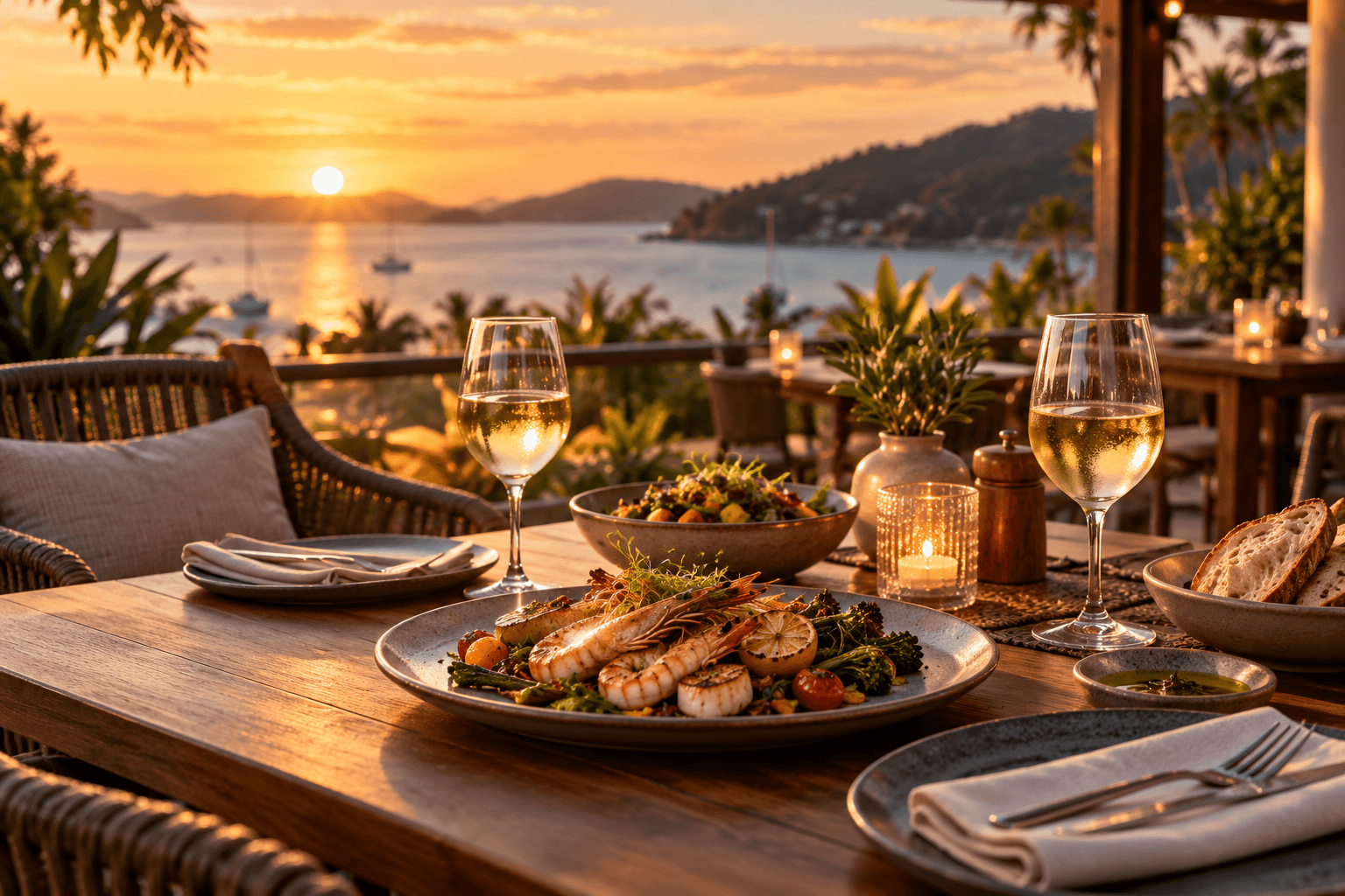 Outdoor vineyard dining lunch table