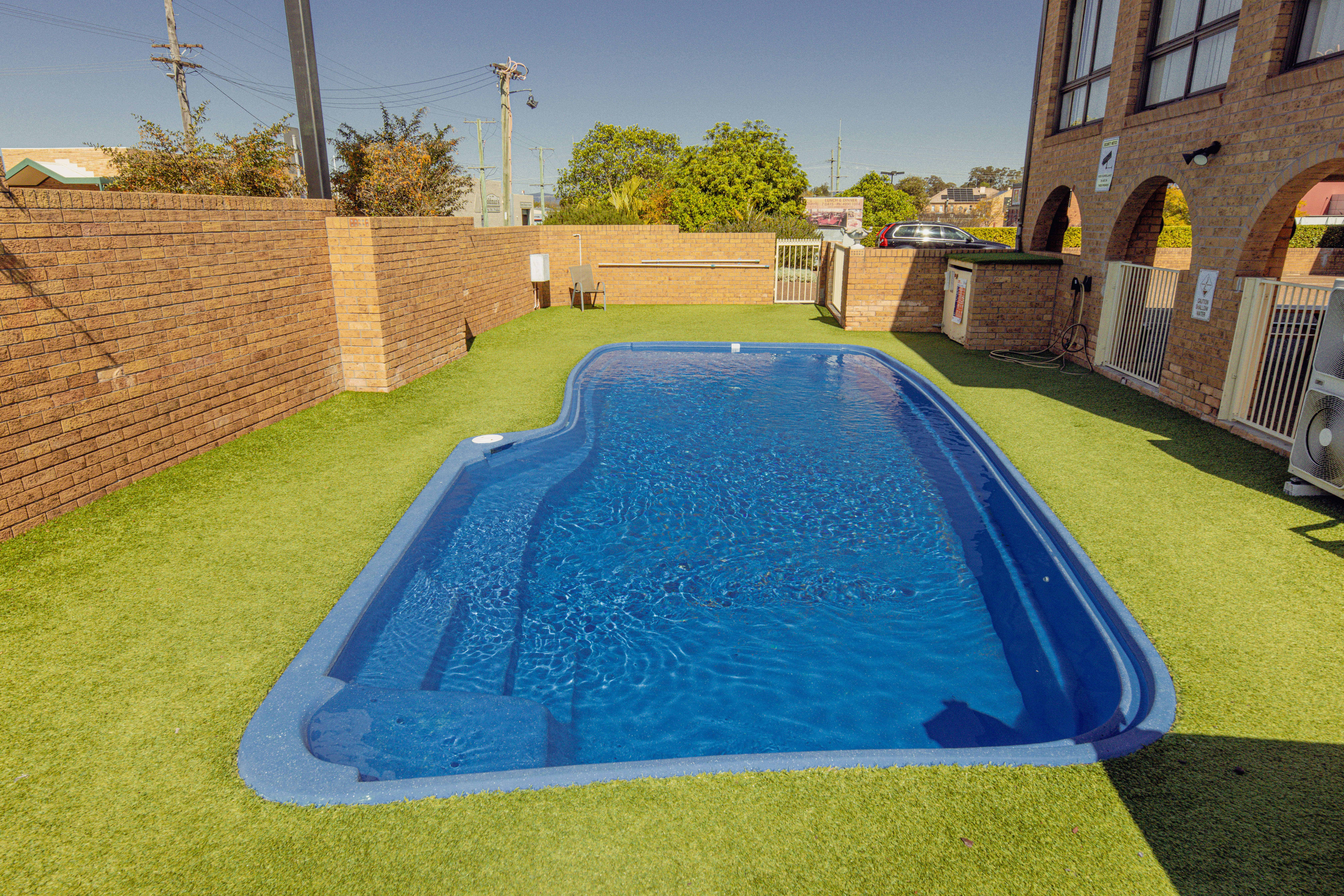 Afternoon refreshing swim in the saltwater pool
